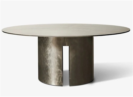 咖啡店古銅不銹鋼簡約圓桌子